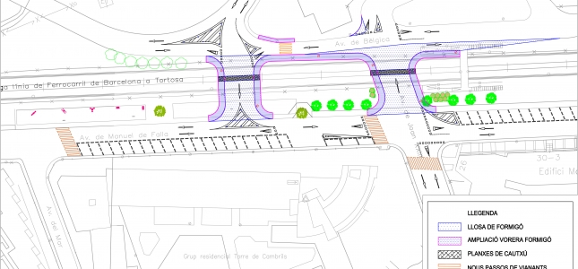 El Ayuntamiento de Cambrils proyecta abrir seis pasos provisionales para atravesar la antigua vía. El Ayuntamiento de Cambrils proyecta abrir seis pasos provisionales para atravesar la antigua vía.